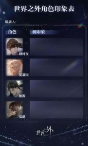 世界之外的角色介绍