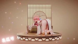 八重神子裸妆跳舞，令人大饱眼福