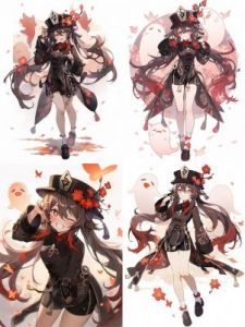 read[长弓燧龙]胡桃(原神)免费：精美插画赏析
