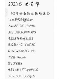 2024年《盛世芳华》最新兑换码