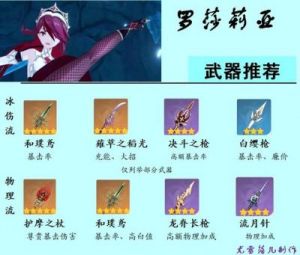 原神2023：罗莎莉亚的武器选项推荐
